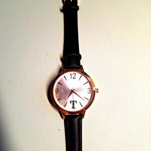 MLB TEXAS RANGERS WOMEN'S BLACK LUNAR WATCH LICENSED NEW